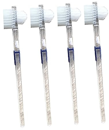 Gatuida Brosse à Dents Double Face 2 Pièces pour Prothèses Dentaires pour Enlever Taches Poignée Antidérapante en Pp et Nylon