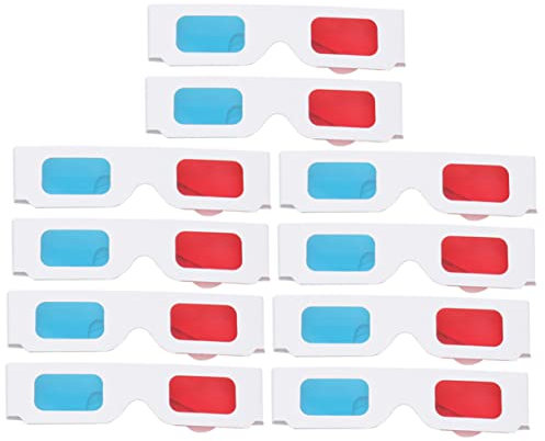 Homoyoyo 10pezzi Occhiali Per Film Rossi e Blu Per Visione Di Film Occhiali in Carta Per Visione Di Foto Anaglifiche e Giochi