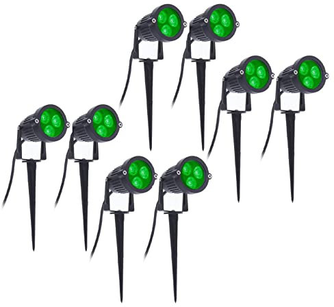 Tlilyy 8 Piezas LED Luces de Jardín 3W 220V Exterior con IP65 Impermeable Jardín Paisaje Lámpara Decorativa Verde