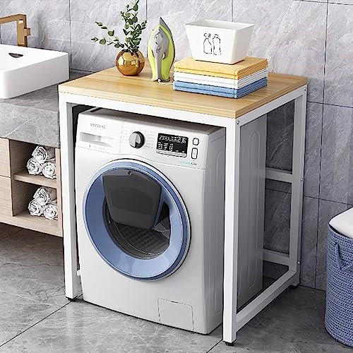 Generisch Lagerregal für Trommelwaschmaschinen – platzsparendes Badezimmer- und Küchenregal, verstellbare rutschfeste Füße – freistehendes Organizer-Regal über der Waschmaschine
