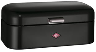 WESCO Panera Grandy en color negro, chapa de acero pulverizada, orificios de ventilación y mango estable