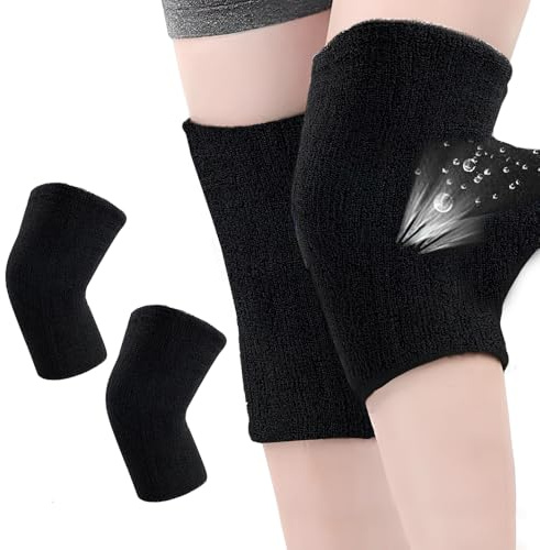 GZCZCC Kniewärmer für Damen Kniewärmer Damen Wolle Winter Elastische Knieschützer Doppelschicht Beinwärmer Knieschützer Warm Beinwärmer Damen Beinstulpen Gestrickte Beinstulpen für Fußball Tanzen
