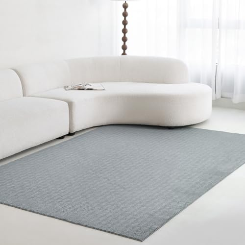 CASTLYE Moderner Kurzflor Teppich aus Kaschmirimitat - Faltbarer, Waschbarer Wohn- und Schlafzimmerteppich, 120 x 180 cm, Grau