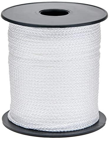Flandria Corde Tresse polypropylène 3mm Bobine 100m Blanc - Solide, Résistante et Polyvalente pour Bricolage, Jardinage et Usage Nautique