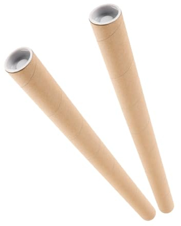 AUTSUPPL 2pcs Carton Packaging Cardboard Cylinder Mailing Tubes for Art Paper Drawing Mailing Tube Cardboard Shipping Tube Art Print Tubes Art Print Shipping Tube Paper Khaki