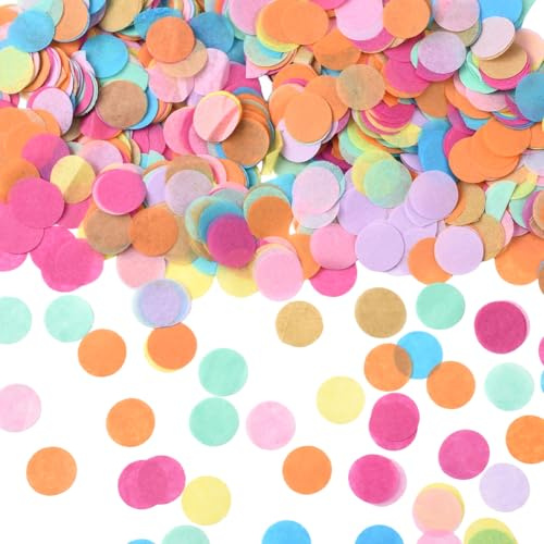 SOFPLATE Confettis de Table Colorés 50G Ronds en Papier à Pois Plats Cercles Petits Paillettes Assorties Décorations pour Centres de Table Accessoires pour Mariage Anniversaire Fêtes Ballons