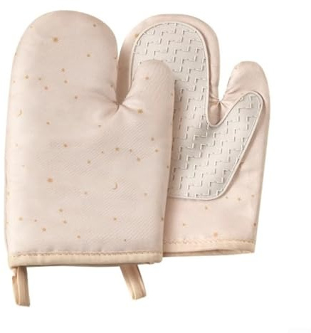 1 paire de gants en silicone pour micro-ondes avec paume résistante à la chaleur et antidérapante, pour une utilisation sûre et confortable pendant la cuisine et la pâtisserie (beige)