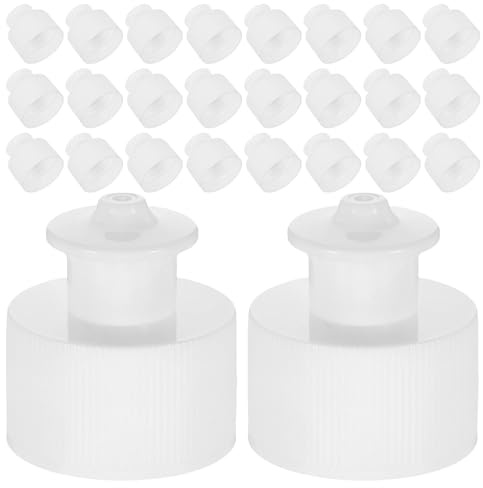 Toyvian 100pièces Bouchons de Rechange Plastique Étanches pour Bouteilles Eau Flacons de Détergent Sportif et Autres Liquides Anti-fuites et Faciles à Utiliser