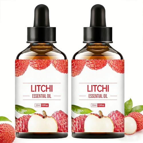 Aceite esencial de lichi (30 ml) for masaje facial, corporal y cuidado del cabello, hidratación y nutrición de la piel, adecuado for velas de aromaterapia y humidificadores, etc.(2bottles)