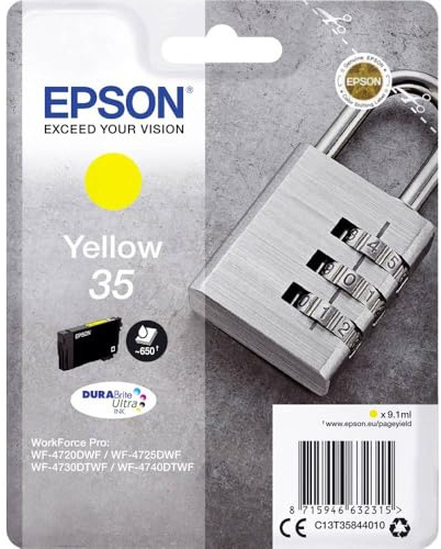 Epson Original 35 Tinte Schloss (WF-4720DWF, WF-4725DWF, WF-4730DTWF, WF-4740DTWF), gelb