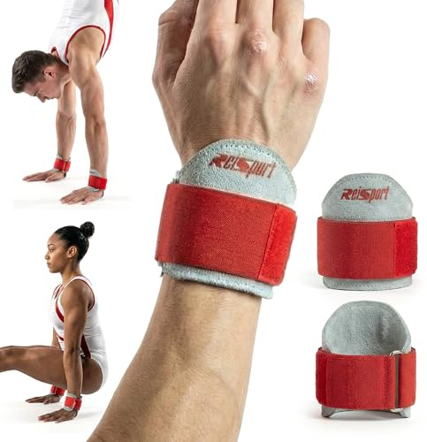 Reisport Gymnastik-Handgelenkstütze, Unisex, Einheitsgröße Handgelenkstütze für Klimmzug, Premium Leder Handgelenkschutz, Handgelenkstütze mit Klettverschluss Handgelenkbandagen für Gewichtheben,
