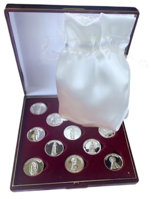 DOCOLASTRA Arras de María con Saquito de Saten o Conjunto Emperatriz Hecho a Mano por Nuestros Artesanos y Estuche Incluido.