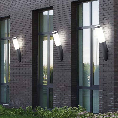 3er Set Außen Wand Leuchte Fassaden EDELSTAHL Fackel Garten Lampe anthrazit im Set inkl. LED Leuchtmittel
