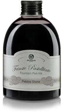 Octopus Fluids Füllhaltertinte Pebble Stone, Pastellgrau 250 ml Nachfüllung | Zarte, transparente Pastelltinte zum Nachfüllen, für Füllfederhalter, Bullet Journal, Grußkarten und Kalligrafie