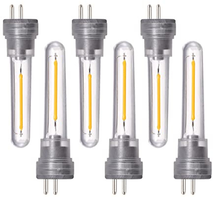 DGE 6Pack S14 LED Light Bulb Plug in, 1W S14 Spare LED Light Bulbs, Replacement Plastic LED Bulbs for Outdoor String Lights, 2700K Warm White…