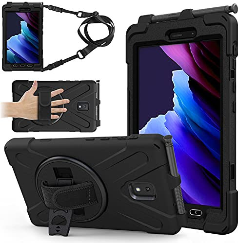 TECHGEAR X Hülle Kompatibel mit Samsung Galaxy Tab Active 3 / Tab Active 5 (8 Zoll) (T570/X306 Serie) Robust Stoßfest Outdoor Schutzhülle mit 360 Grad ständer, Hand Schultergurt, Eingebaut Bildschirm