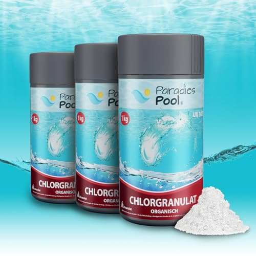 Paradies Pool Chlor Schnell Granulat für Pool, Schwimmbecken, schnell löslich, Inhalt: 3 kg
