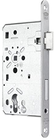 SOTECH Cerradura de puerta BKS Cerradura de cilindro de perfil Clase 4 con Retroceso 65 mm Parte delantera de 20 mm distancia DIN a la derecha 72 mm Cerradura de embutir