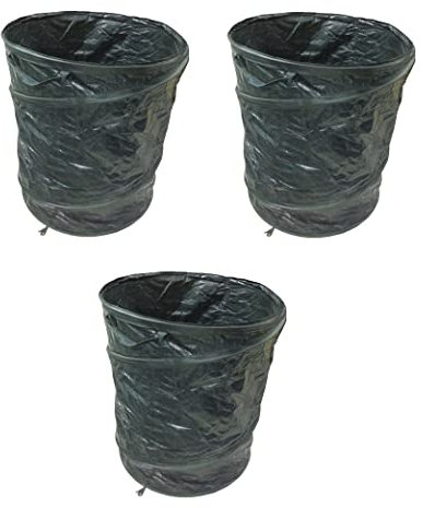 Pop Up Gartenlaubsack 3er Set 160L stabil Gartensack robustes Gewebe Laubsack Abfallsack für Gartenabfälle zusammenfaltbar selbststehend
