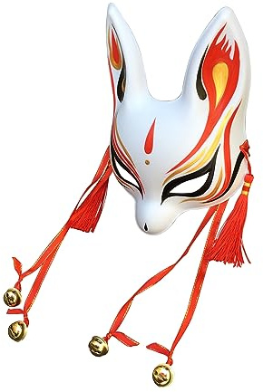 YangYong Masque de Kitsune traditionnel japonais pour cosplay de lapin et renard Kabuki Accessoires de costume pour décoration de chambre