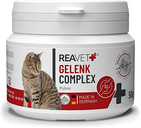ReaVET Giunto Complex gatto, per 3 mesi, alternativa alle compresse articolari – molto elevata accettazione – speciale agente articolare per gatti, meglio di cozze verdi MSM, artiglio del diavolo,