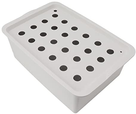 jerss Hydrokultur-System-Anzuchtkasten, Hydrokultur-System-Pflanzkasten, 24 Löcher, Timer, Grau für den Garten (EU-Stecker 220V 6A)