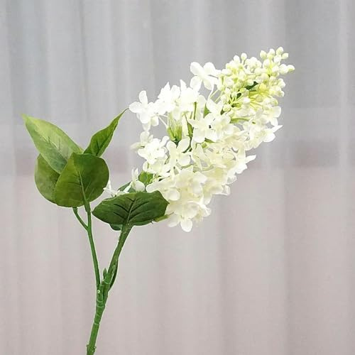 TVIVID Branche de lilas en soie artificielle pour décoration d'intérieur - Décoration de chambre blanche - Pour adolescent - Mariage