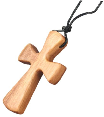 GALPADA Holzkreuz Halskette Handgefertigte Dekorative Kreuzkette Aus Olivenholz Leicht Einzigartig Für Zu Besonderen Anlässen Wie Hochzeiten Geburtstagen Religiösen Feiern