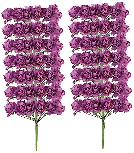 Yardenfun Künstliche Rote Rosen – 144 Stück Papierblumenrosen Künstliche Blumenstraußdekoration Schreibtischdekoration Für Zuhause Und Büro