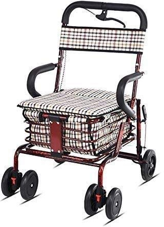 Gehgestell 4-Rad Faltbarer Rollator - Ältere Lauflernhilfe - Faltbarer Einkaufswagen - für Erwachsene, Senioren, Senioren Schönheit kommt