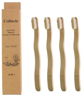Colincie Boar Bristle & Bamboo Toothbrush, Compostable Boar Hair and Eco-Friendly Wooden Toothbrush - Zero Waste (4)