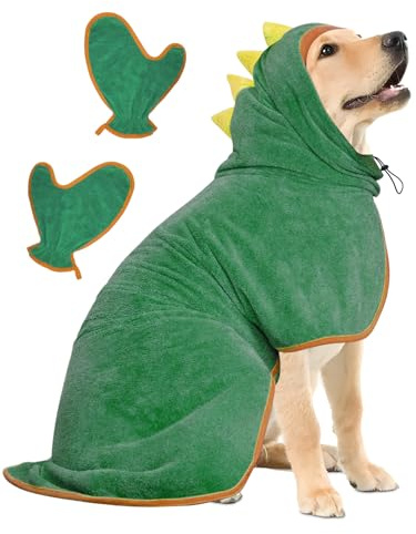Bibykivn Serviette à Séchage Rapide pour Animaux, Peignoir pour Chien en Microfibre, Peignoir pour Chien Absorbant, Absorbant Manteau pour Animaux, pour Séchage Après Baignade Bain (Vert, XL)