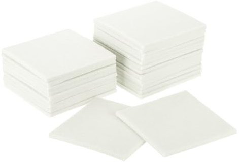 uxcell Furniture Pads, 24Pcs 4 - Square Self Adhesive Felt Furniture Pads, Floor Protectors for Furniture Feet Chairs Legs Hardwood Floors (Beige)