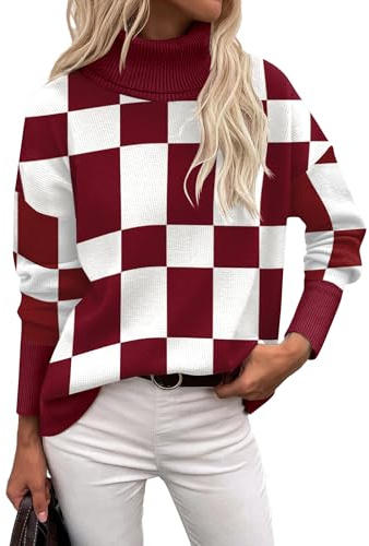 Zeagoo Jersey de Cuello Alto para Mujer Invierno Cálido Sueter Pullover | Otoño Largo Elegante Punto Sweater