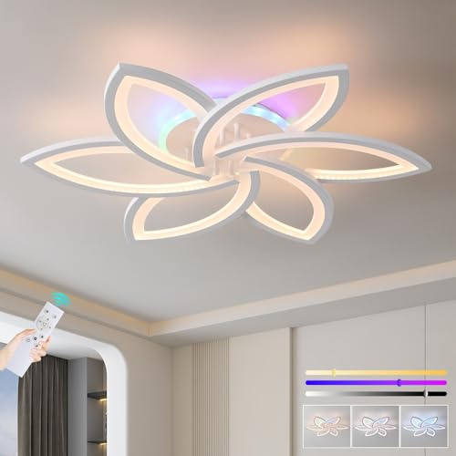 ZAITINZ led deckenleuchte RGB Farbspiel,energiesparend deckenlampe dimmbar,moderne deckenleuchten 50W,wohnzimmer lampe decke weiß,led lampen deckenlampen mit Fernbedienung,schlafzimmerlampe 3000-6000k