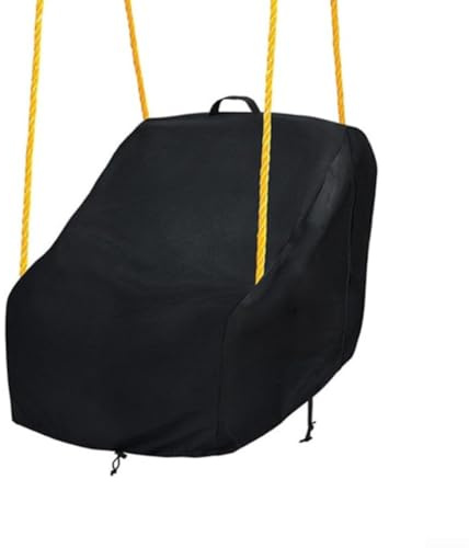 HpLive 420D Oxford Children's Swing Seat Cover, Waterproof, UV-Resistant, Elastic Hem, with Zip for Outdoor Swing, 40 x 40 x 50 cm (Black)