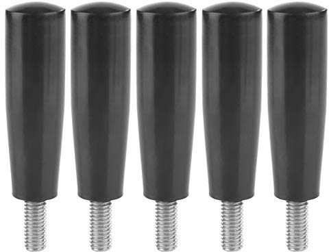 5 UNIDS Volante Giratorio Máquina Mango Rosca Fresadora Accesorio de Reemplazo Herramienta Negro M8 Vástago Roscado Macho para Maquinaria de Fresado