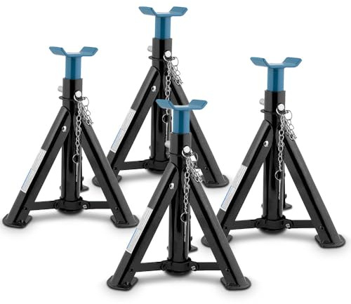 4 x Bituxx Unterstellbock 2T klappbar verstellbar Auto PKW Wagenheber Abstellböcke 2000kg Schwarz/Blau
