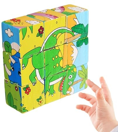 3D Würfelpuzzle aus Holz,STEM-Spielzeug,Lernspiel | für, Vorschule, Kindergarten, Kita, Schule, Kinderzimmer, Spielzimmer, Geburtstag, Weihnachten