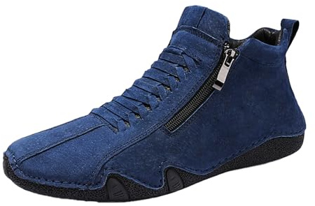 Chaussures d'été pieds nus pour homme - Chaussures de loisirs sans lacets - Chaussures bateau avec fermeture éclair latérale - Chaussures de marche légères - Chaussures de jogging confortables