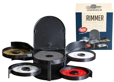 Tablecraft Glass Rimming Station with 5-Swing Out Trays (H5633), 2.3, Black