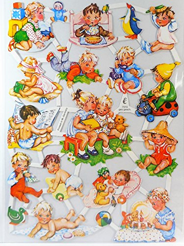 Glanzbilder Kinder Baby EF 7015 Oblaten Posiebilder Scrapbook Deko GWI 338