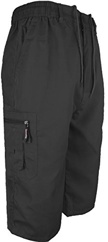 Kapray Clothing Mens 3/4 Elasticated Waist Summer Cotton Swim Beach Cargo Combat Shorts M - XXL