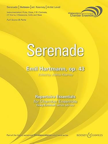 Serenade: op. 43. Flöte, Oboe, 2 Klarinetten, 2 Hörner in F, 2 Fagotte, Violoncello und Kontrabass. Partitur. (Windependence)