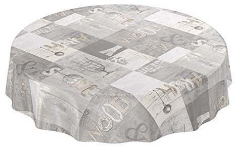 ANRO Wachstuchtischdecke Wachstuch Wachstischdecke Tischdecke abwaschbar Industry Modern Used Look Industrie Rund 140cm wasserabweisend Gartentischdecke Meterware pflegeleicht Lotuseffekt