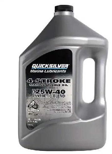 Quicksilver 25W-40 Mélange Synthétique 4 l Huile synthétique pour moteurs 4 temps Mercury Mercruiser