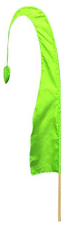 Original Balifahne mit Bambusstange 1,2m | Maigrün | Umbul | Wetterfeste Garten-Deko | Satin Gartenflagge & Gebetsfahne | Komplettset für Balkon & Terrasse