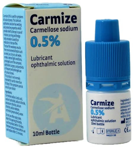 Carmellose Sodium 0.5 Eye Drops, Carmize Lubricant Ophthalmic Solution 10ml (1 x 10ml Bottle)