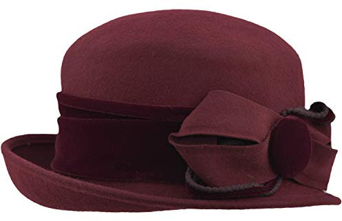 Elegante Damenhut Magda | Wollfilz wasserdicht | Herbst / Winter, Rot 56/58