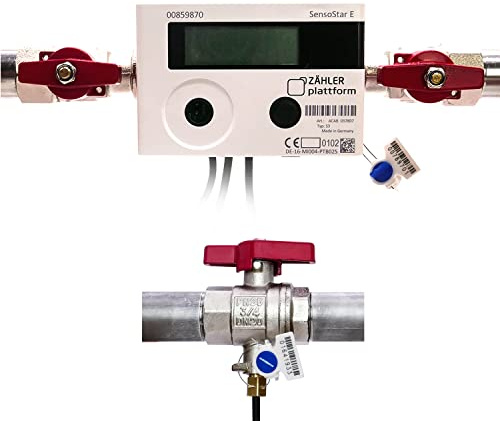 ZÄHLER plattform Wärmezähler Einstrahl Nenndurchfluss Qn 1,5 m³/h, Anschlussgewinde 3/4 Zoll, Baulänge 110 mm Eichung 2026 mit Einbausatz